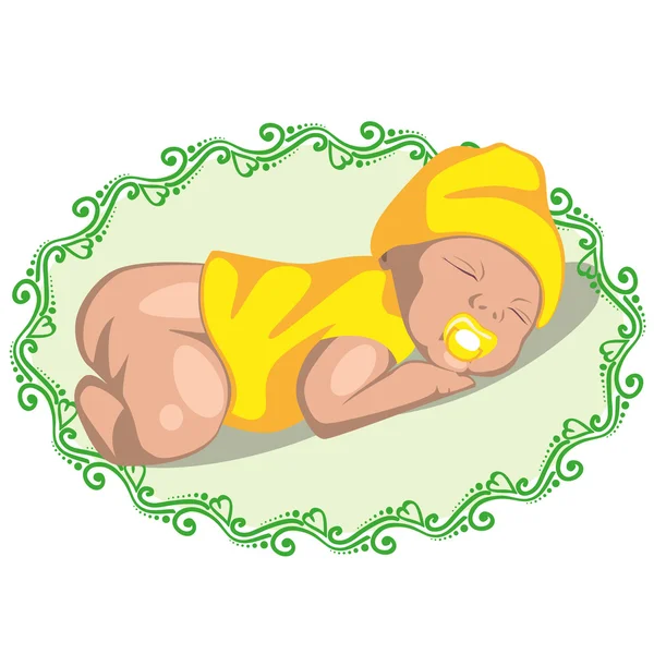 Pasgeboren baby — Stockvector