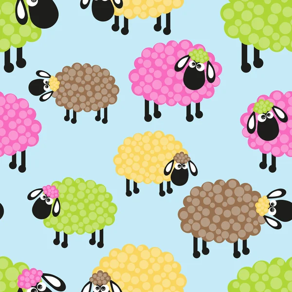 Moutons Modèle sans couture — Image vectorielle