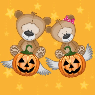 Oyuncak ayılar kabak ile