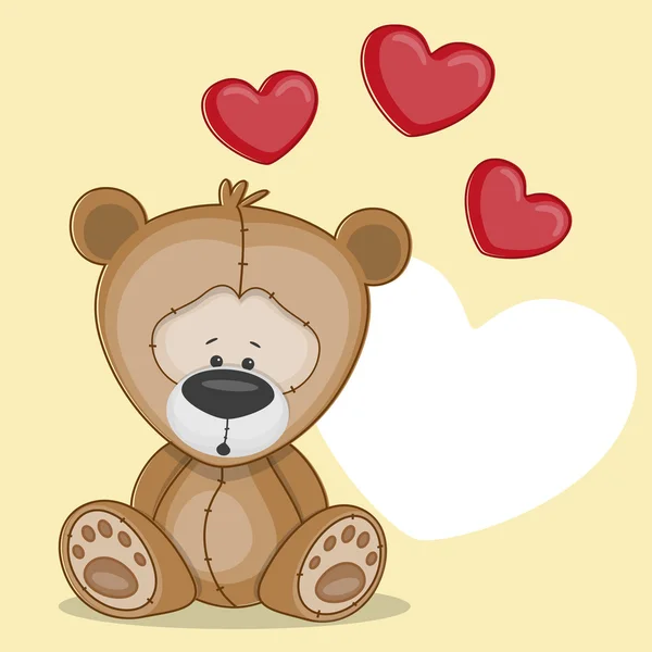 Bear with hearts — Stock Vector