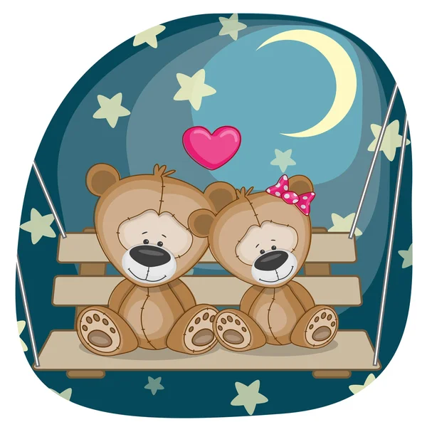 Szerelmesek medvék — Stock Vector