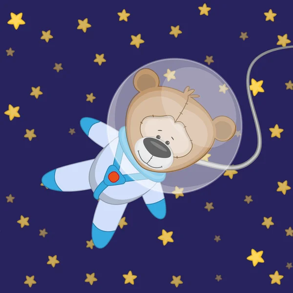 Medvěd astronaut — Stockový vektor