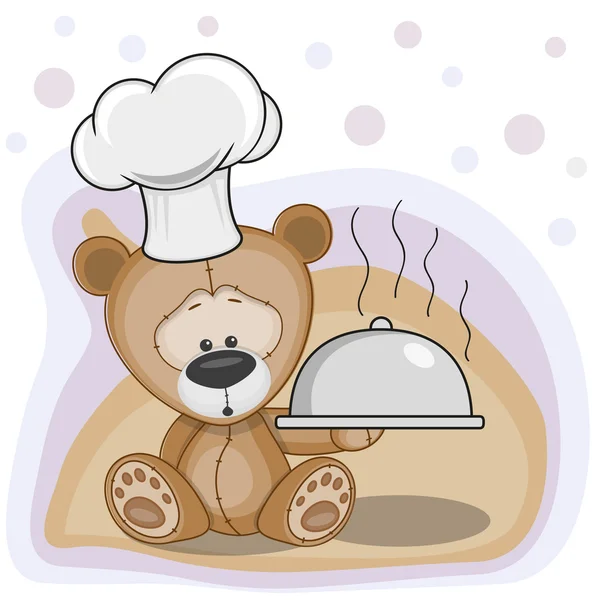 Cook Teddy Bear — Stock Vector