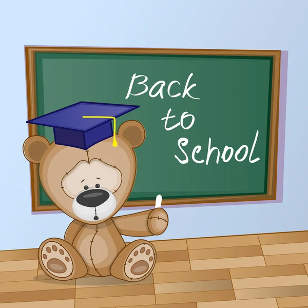 Cartoon Bear in klas — Stockvector