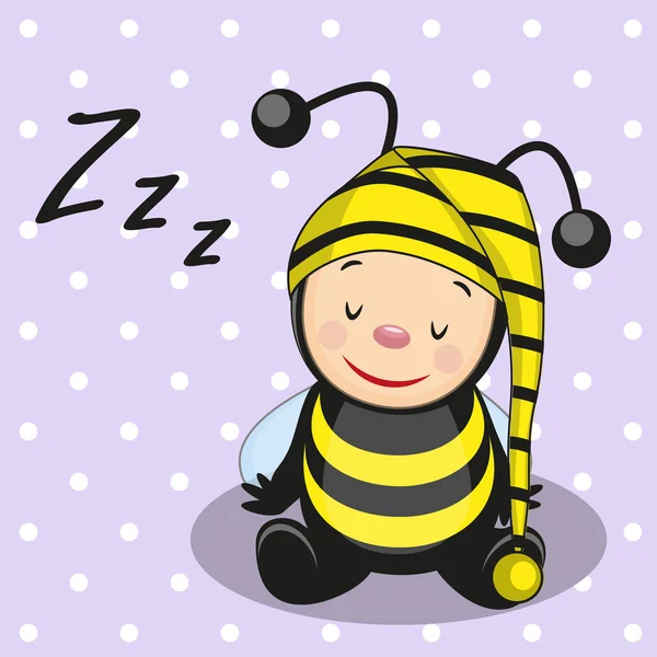 Sleeping bee — Stock Vector