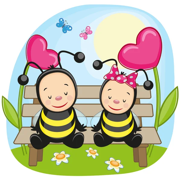 Two bees — Stock Vector