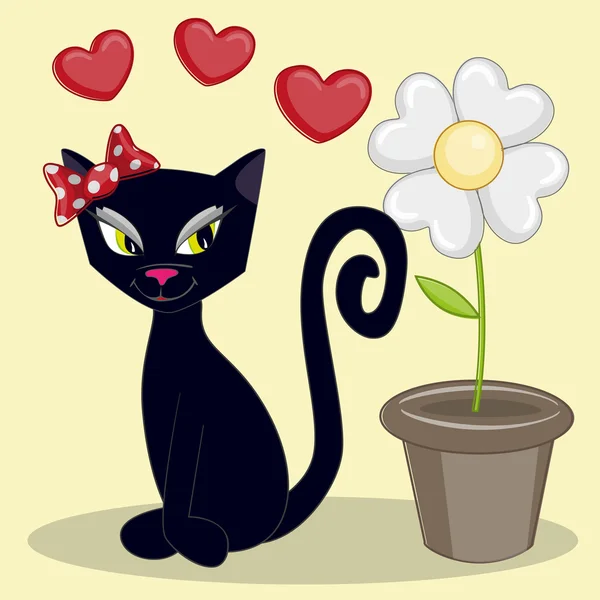 Pisică neagră — Vector de stoc