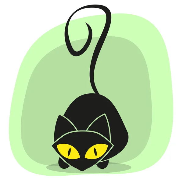 Gato negro — Vector de stock