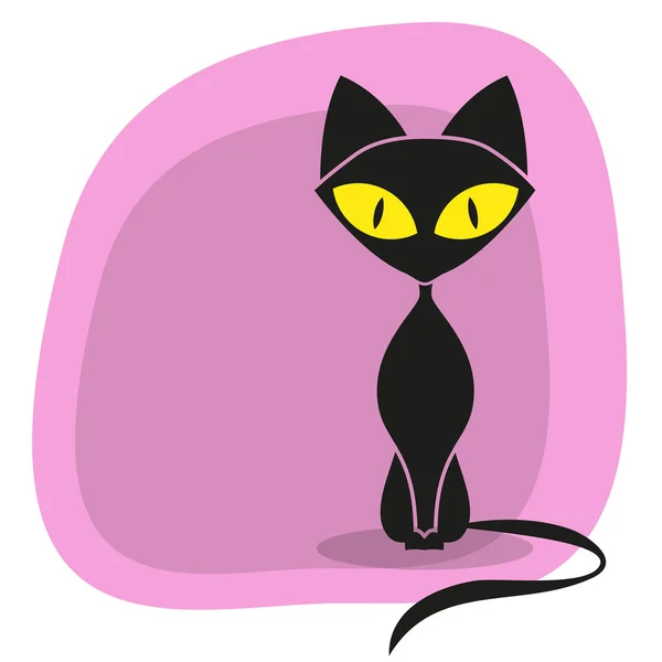 Gato negro — Vector de stock