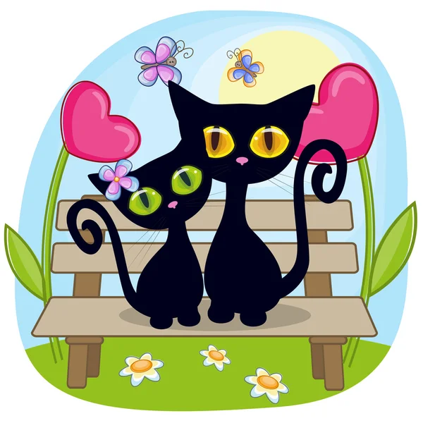 Sevgili siyah yavru kedi — Stok Vektör