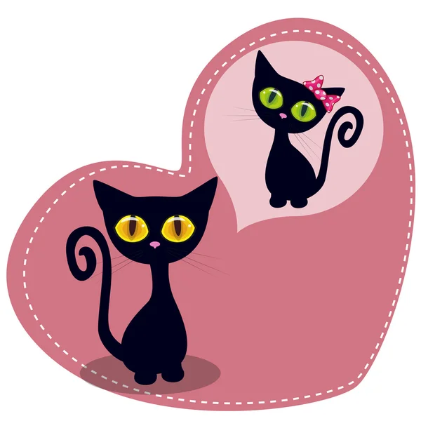 Sogno gattino nero — Vettoriale Stock