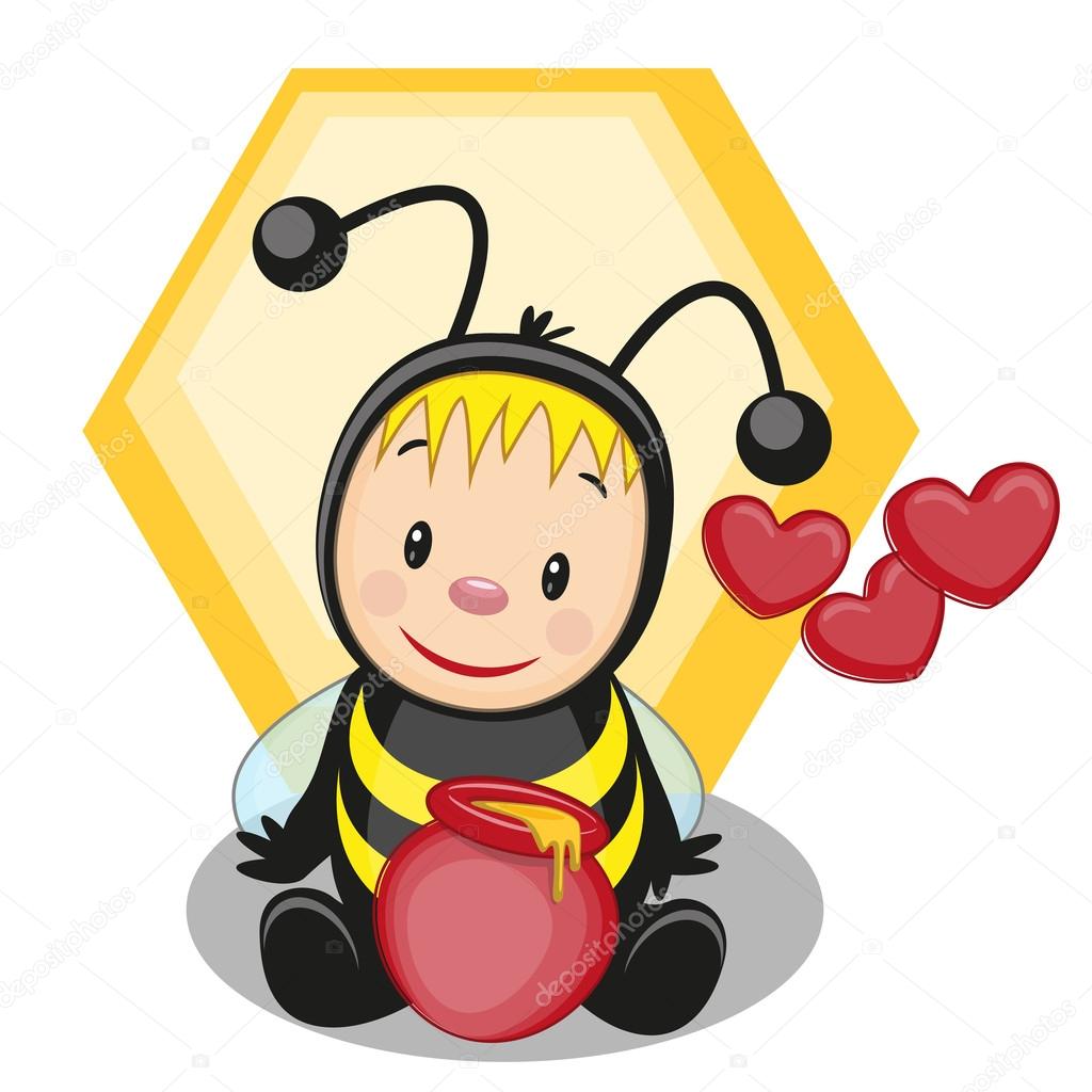 Bee with a barrel of honey
