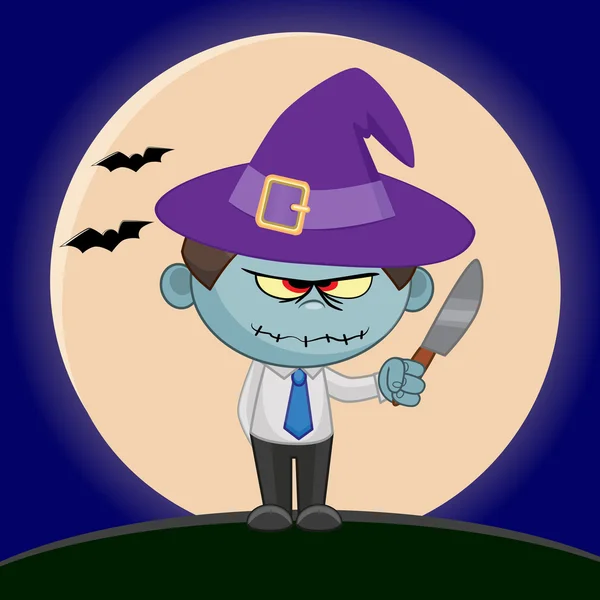 Halloween Zombie menino — Vetor de Stock