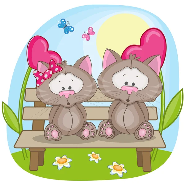 Lovers Cats card — Stock Vector