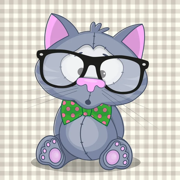 Lindo gato Hipster — Vector de stock