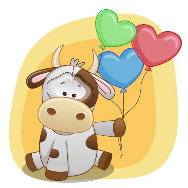 Balonlar kartıyla inek