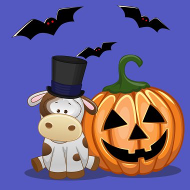 Cadılar Bayramı karikatür inek