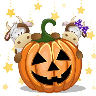 Cadılar Bayramı karikatür inekler