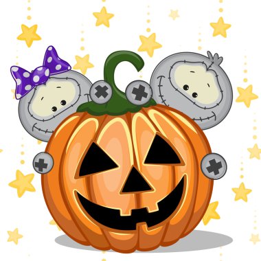 Cadılar Bayramı karikatür canavarlar