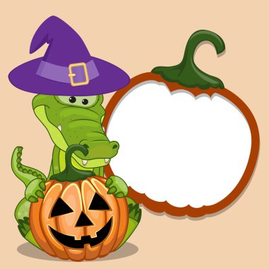 Cadılar Bayramı Balkabağı timsahla