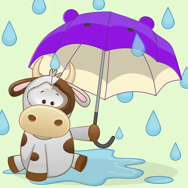 可爱的奶牛用的伞 — 图库矢量图片