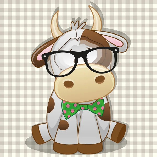 Vaca Hipster bonito — Vetor de Stock