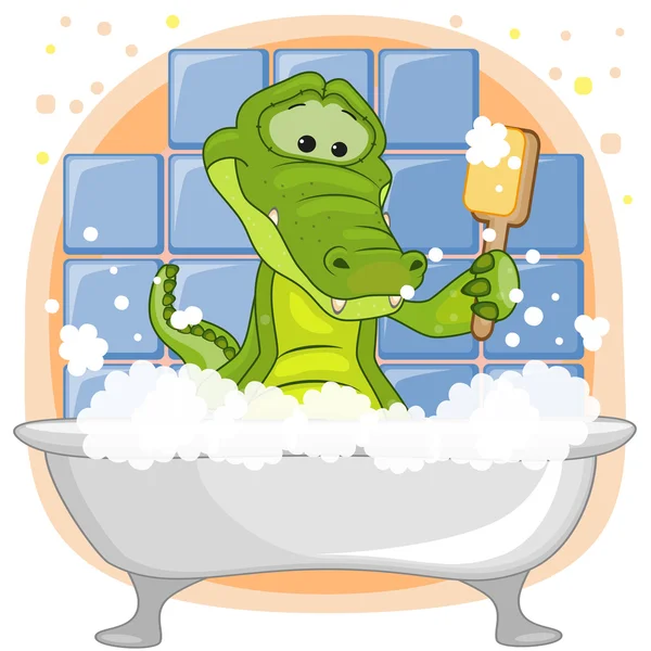 Mignon dessin animé Crocodile — Image vectorielle
