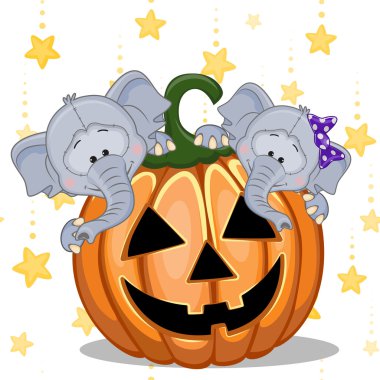 Cadılar Bayramı Balkabağı fillerle