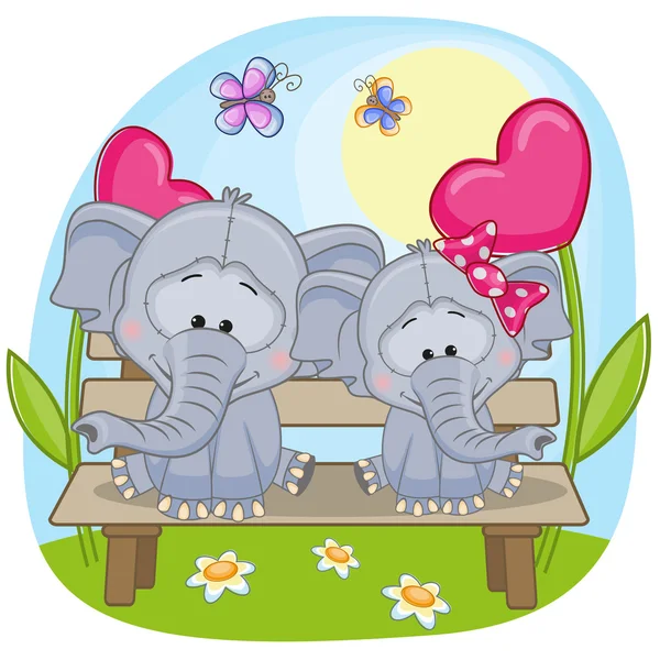 Lovers Elephants card — Stock Vector