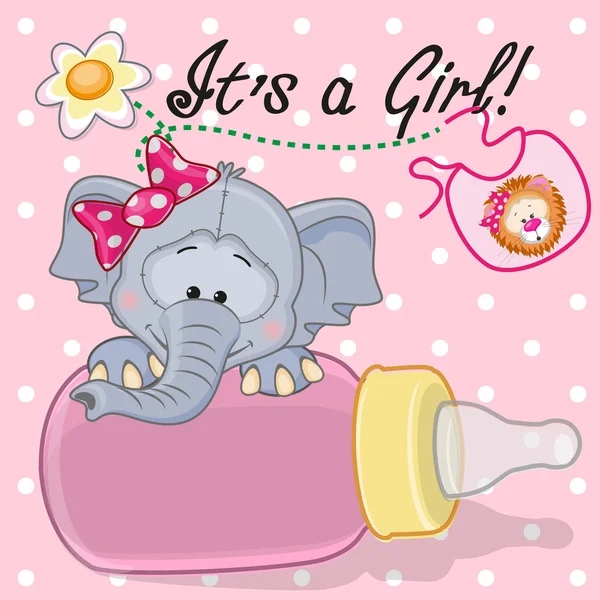 Linda chica elefante — Vector de stock