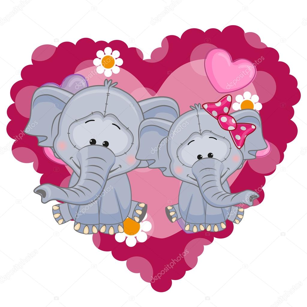 Two Elephants card