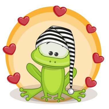 Kurbağa kalp kart ile