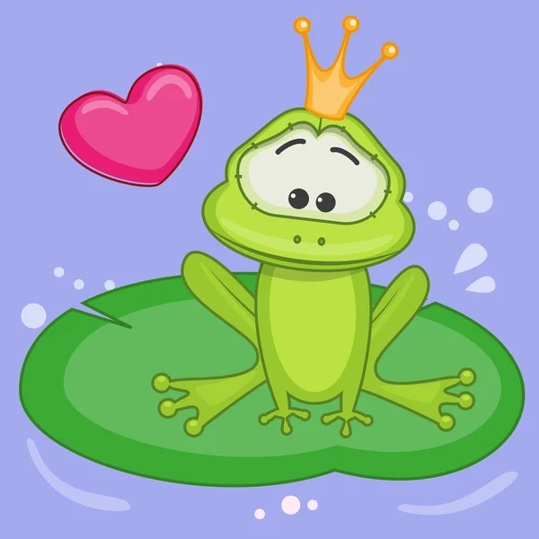 Γελοιογραφία πριγκίπισσα βάτραχος — Διανυσματικό Αρχείο