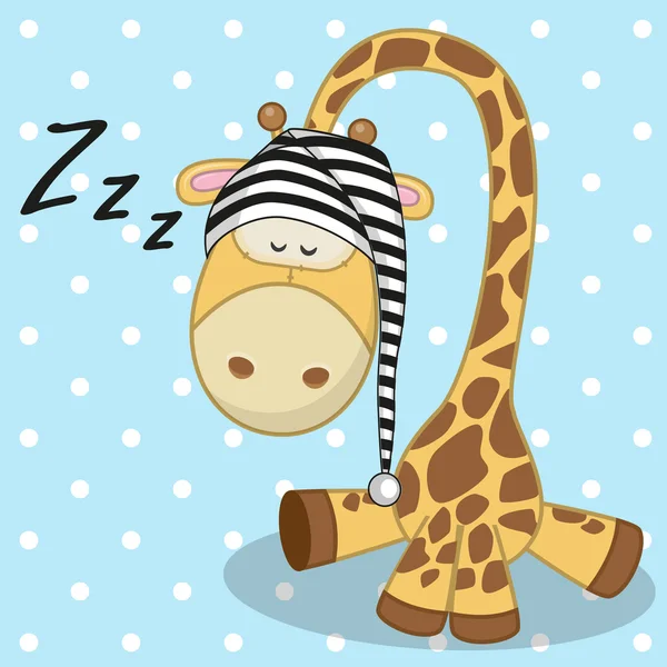 Mignon sommeil girafe — Image vectorielle