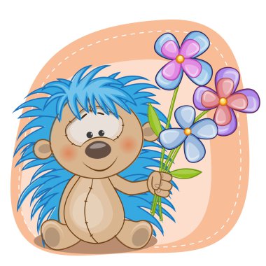 Çiçekli şirin kirpi.