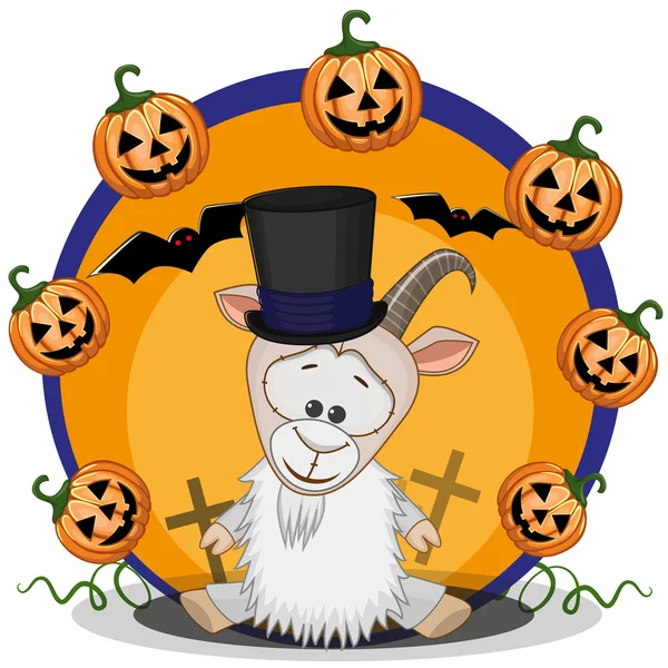 Cabra de Halloween con calabaza — Archivo Imágenes Vectoriales