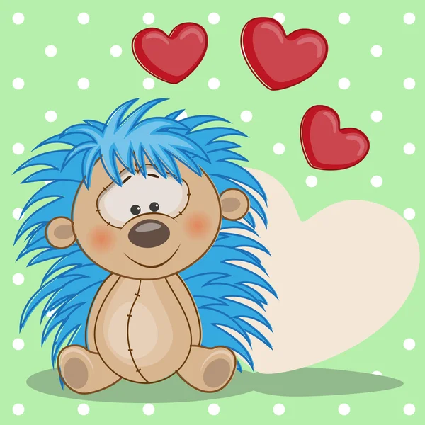 Schattig Hedgehog met hart — Stockvector