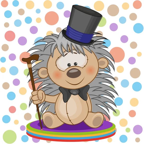 Hedgehog guapo en un sombrero — Vector de stock