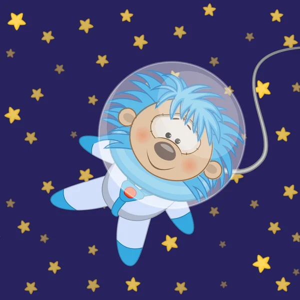 Щасливі астронавт їжак — стоковий вектор
