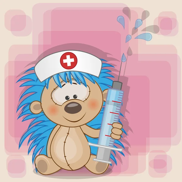 Schattig Hedgehog verpleegster — Stockvector