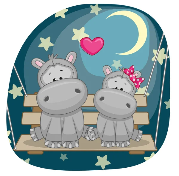 Anime liefhebbers Hippos — Stockvector