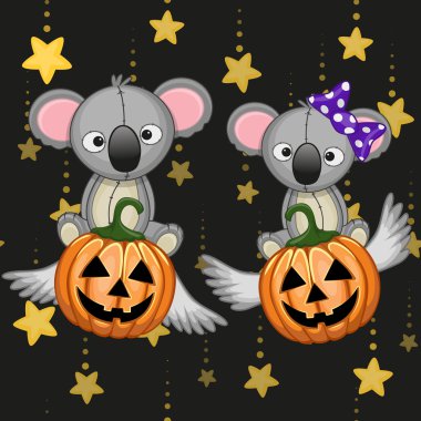 Cadılar Bayramı Koalas kabak ile