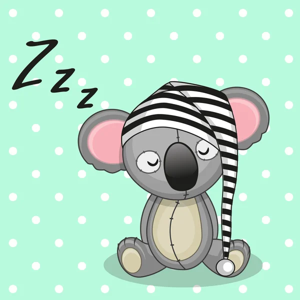 Lindo dormir koala — Vector de stock