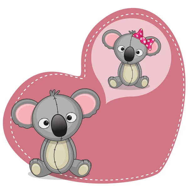 Sonhando Koala n amor — Vetor de Stock