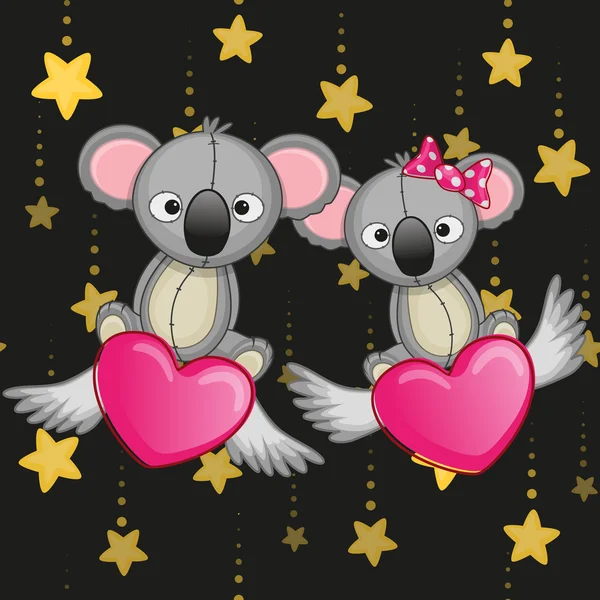 Liefhebbers van schattige koala 's — Stockvector