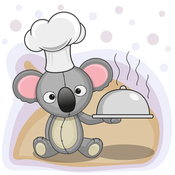 Cute Cook Koala — Stock Vector