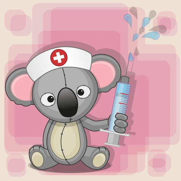 Carino Koala infermiera — Vettoriale Stock