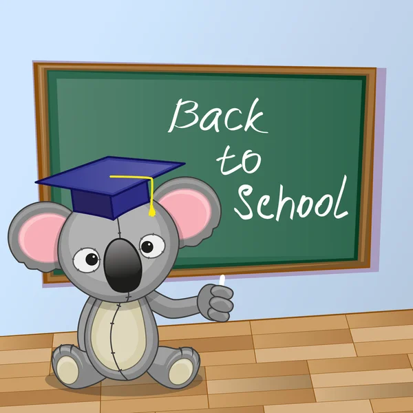 Cartoon Koala schreef in klas — Stockvector