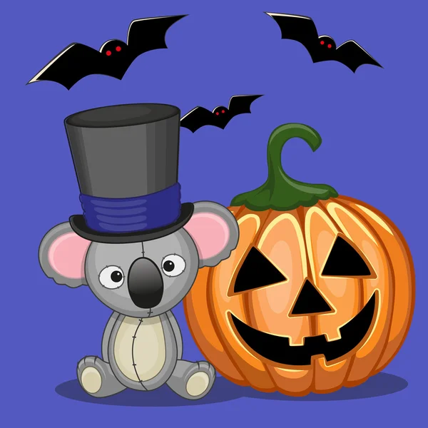 Koala de Halloween con calabaza — Archivo Imágenes Vectoriales