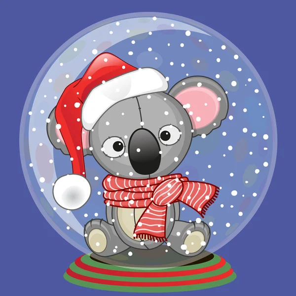 Santa Koala in palla — Vettoriale Stock